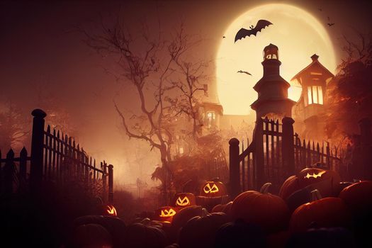 Halloween night. High quality 3d illustration
