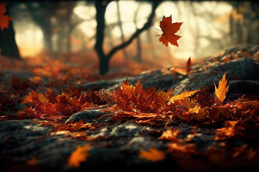 autumn leaves 8. High quality 3d illustration