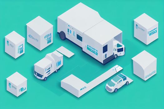 Online delivery, 3d isometric design, People order goods all over world, use fast delivery of parcels, online tracking in application, cargo transportation and logistics. High quality 3d illustration