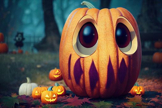 Halloween Pumpkin character. High quality 3d illustration