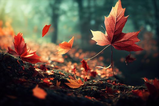 autumn leaves 7. High quality 3d illustration