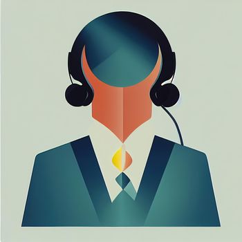 person icon in call center. High quality 3d illustration