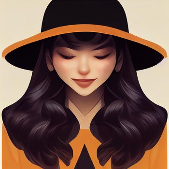 Portrait of a girl in a hat. High quality photo