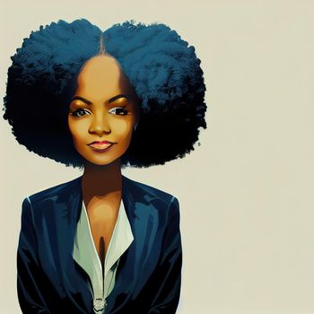Illustration of Beautifull Afro Businesswoman. High quality 3d illustration