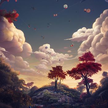 anime style forest background. High quality 3d illustration