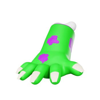 3d rendering of zombie hand halloween icon