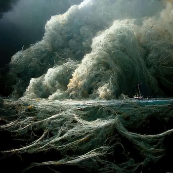 Rough water at sea during storm. High quality illustration