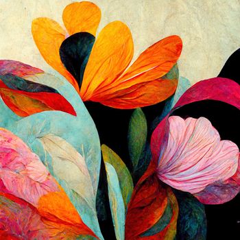 Abstract Painting of Flowers-art. High quality illustration