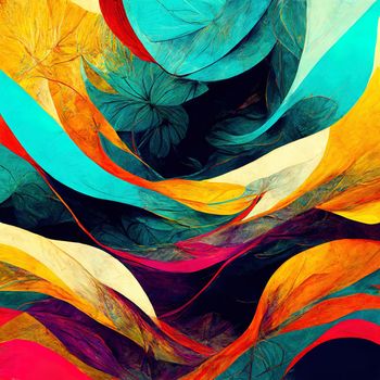 Bright artistic splashes. Abstract painting color texture. Modern futuristic pattern. Multicolor dynamic background. High quality 3d illustration