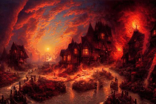 painting of hell. High quality illustration