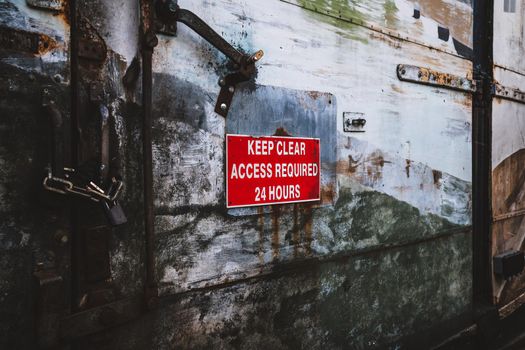 Keep clear, access required 24 hours High quality photo