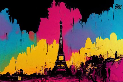 Paris, tour eiffel. High quality illustration