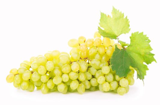 green grapes isolated on the white