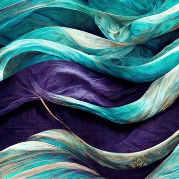 Lilac, Turquoise and Blue Colored Streaks form Abstract Swoosh Background. High quality 3d illustration