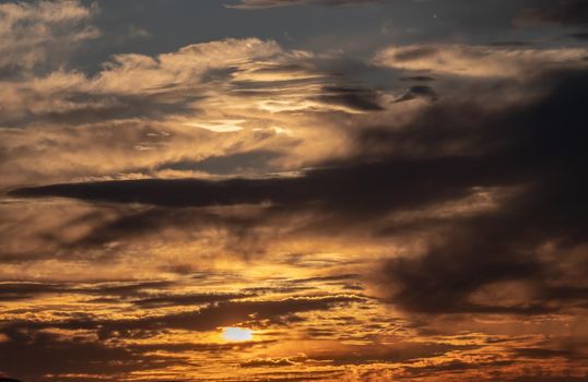 beautiful golden sunset sky landscape, natural background