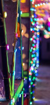 Shot of a colorful background with blurred lights.
