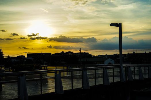 New child cheap cityscape and dusk. Shooting Location: Yokohama-city kanagawa prefecture