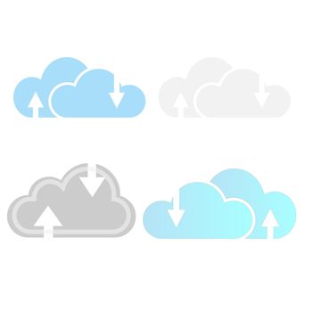 Cloud Computing, Computer cloud and Cloud Hosting related line icons. Cloud storage and network Vector icon set.