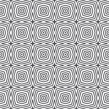 Chevron stripes design. Black symmetrical kaleidoscope background. Textile ready lively print, swimwear fabric, wallpaper, wrapping. Geometric chevron stripes pattern.
