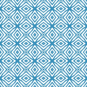 Arabesque hand drawn pattern. Blue symmetrical kaleidoscope background. Oriental arabesque hand drawn design. Textile ready fetching print, swimwear fabric, wallpaper, wrapping.