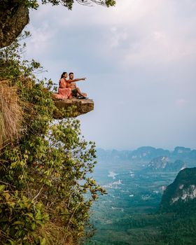 Thai jungle near Krabi hiking to the top of Khao Ngon Nak Nature Trail Krabi Thailand or Dragon Crest, Thailand. Asia