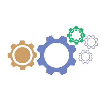 Gear icon template color editable. Gear symbol vector sign isolated on transparent background.