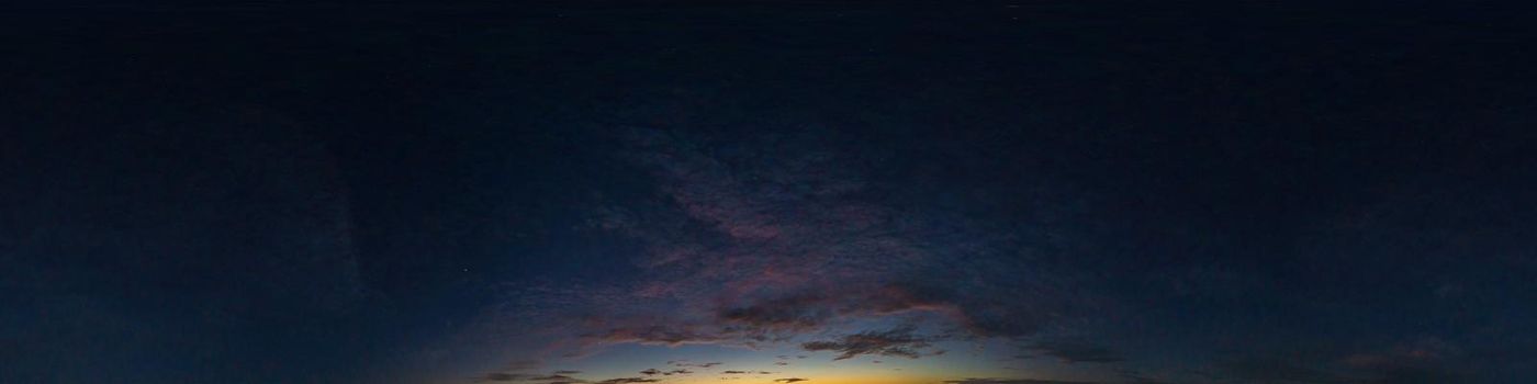 Sky panorama with Cirrus clouds in Seamless spherical equirectangular format. Full zenith for use in 3D graphics, game and editing aerial drone 360 degree panoramas for sky replacement