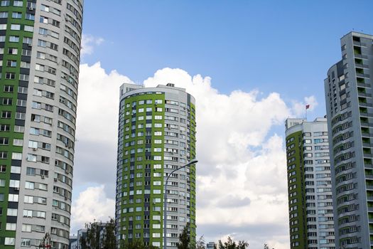Belarus, Minsk - 18 august, 2022: Residential complex Cascade in summer