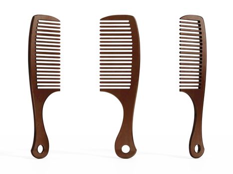 Women's combs isolated on white background. 3D illustration.