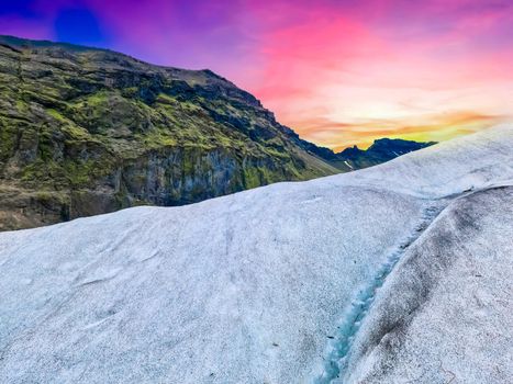 Close-up view of the blue ice on the jokulsarlon glacier in Iceland