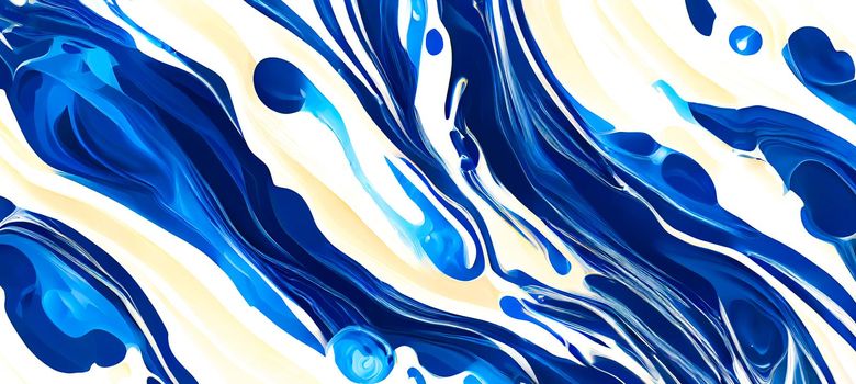 Liquid marble watercolor abstract texture in blue and white wallpaper.