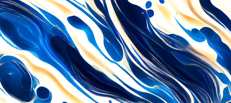 Liquid marble watercolor abstract texture in blue and white wallpaper.