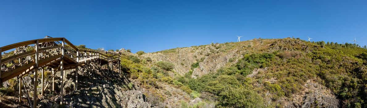 View of the walkways of Ribeira de Quelhas in Coentral Grande, Castanheira de Pera, Portugal.