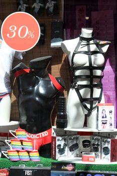 Benidorm, Alicante, Spain- September 11, 2022: Gay Fetish Underwear showcase in Benidorm