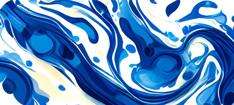 Liquid marble watercolor abstract texture in blue and white wallpaper.