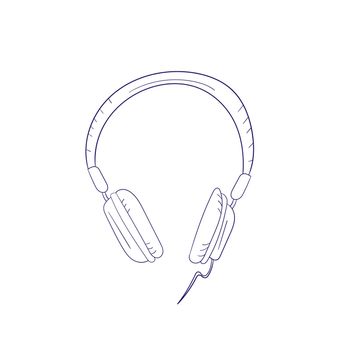 Headphones icon. Outline illustration of great headphones vector icon for web design isolated on white background. Coloring book