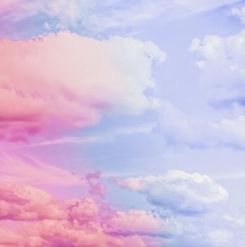 Magical dream, nature backdrop and spiritual holiday concept - Dreamy surreal sky as abstract art, fantasy pastel colours background for modern design