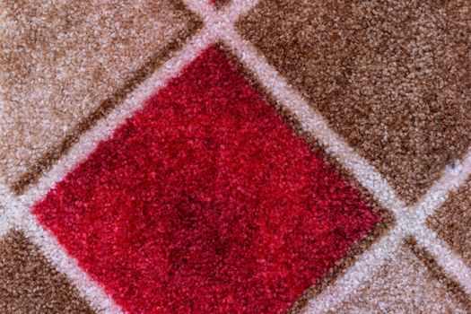 Geometric design carpet texture background closeup view