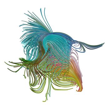 3d abstract composition of colorful lines. Futuristic design element. 3d illustration