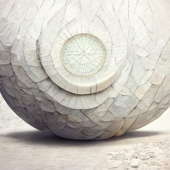 Sphere abstract architecture background, white round the building