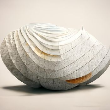 Sphere abstract architecture background, white round the building