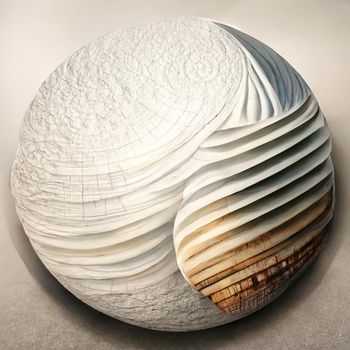 Sphere abstract architecture background, white round the building