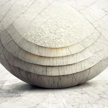 Sphere abstract architecture background, white round the building