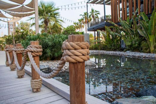 Water feature in La Mer beach, Dubai, UAE. Outdoors