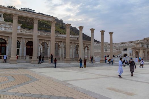 Sharjah, UAE - 07.20.2021 - Visitors at Sharjah amphitheatre, Khor Fakkan area