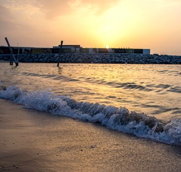 Dramatic sunset caught in La Mer beach, Dubai, UAE. Outdoors