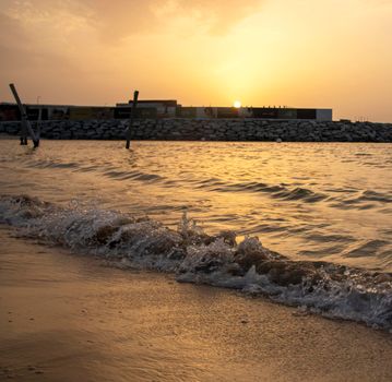 Dramatic sunset caught in La Mer beach, Dubai, UAE. Outdoors