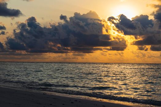 Dramatic sunset over the sea.