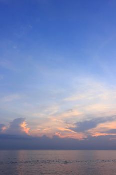 photograph of the sunrise from the sea and the beautiful sky and morning clouds