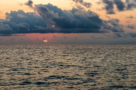 Dramatic sunset over the sea.